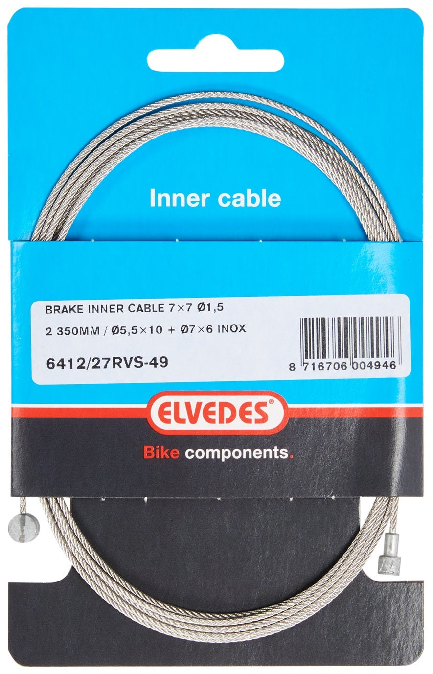 ELVEDES REM Binnekabel 2250mm z nerezové oceli V-N-NIPPEL 6412 27RVS-49