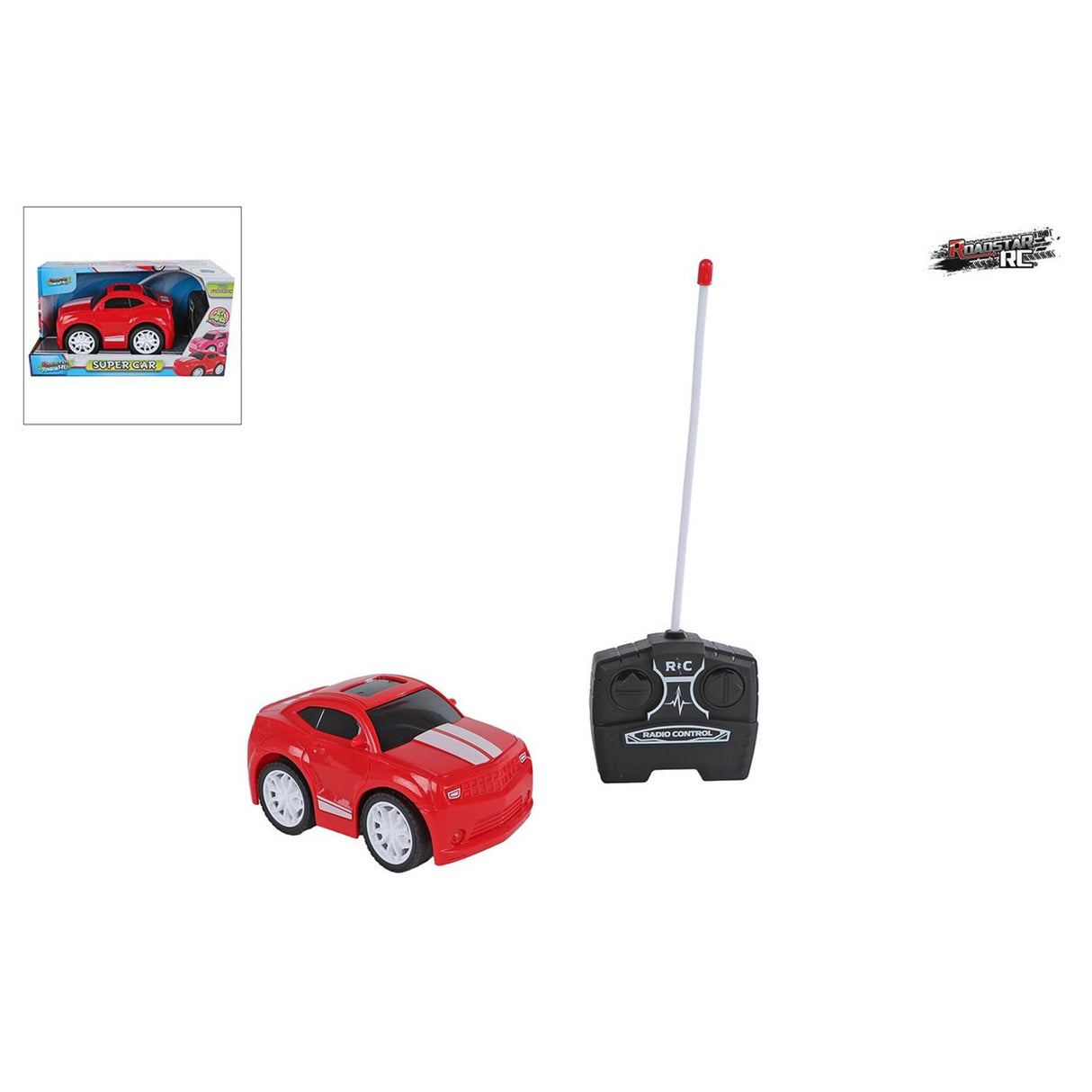 Rc roadstar auto 27mhz rood 13,5cm