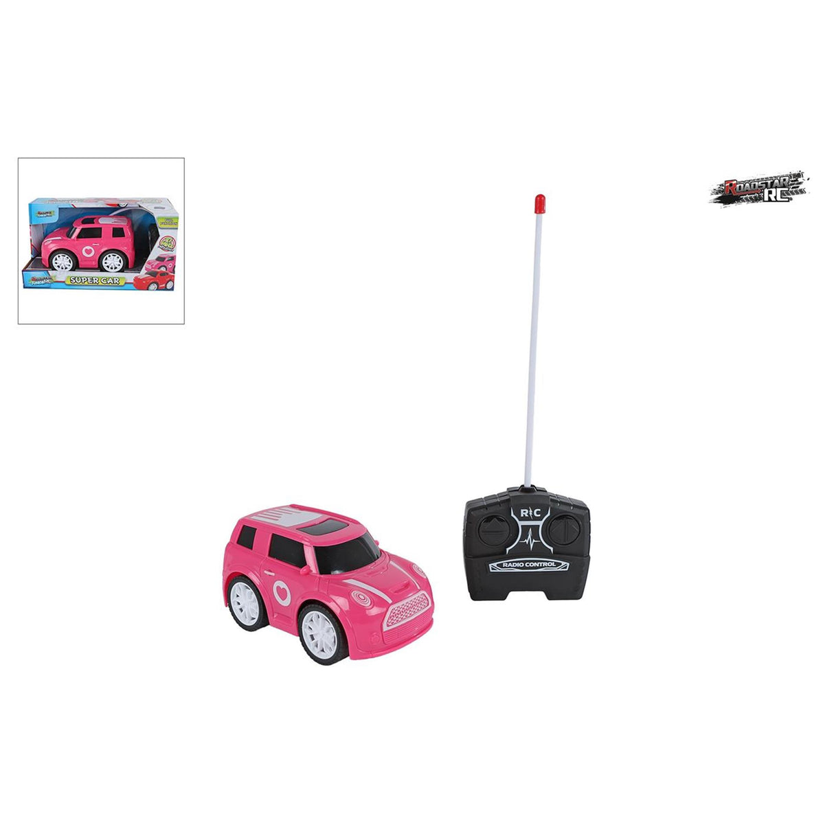 Rc-gesteuertes Auto Roadstar rosa 27 MHz, 13,5 cm