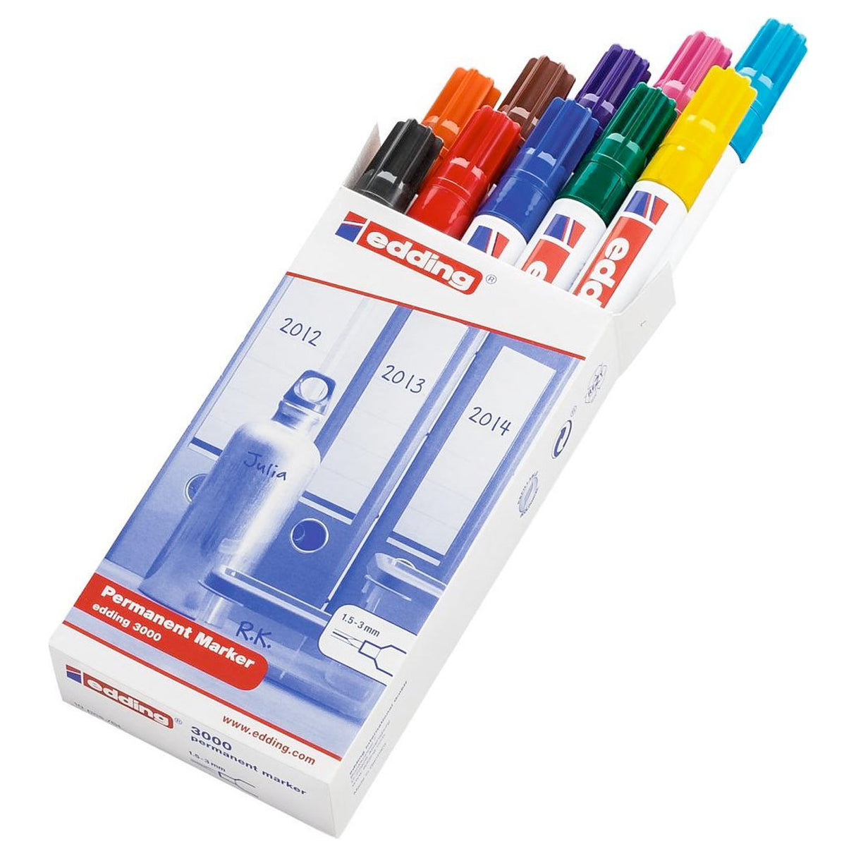 Quantore felt-tip pen permanent edding 3000 round 1.5-3mm, 10 pcs.