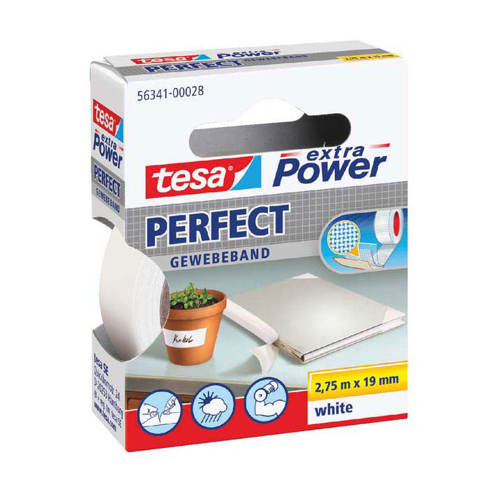 Quantore textile tape tesa extra power perfect white