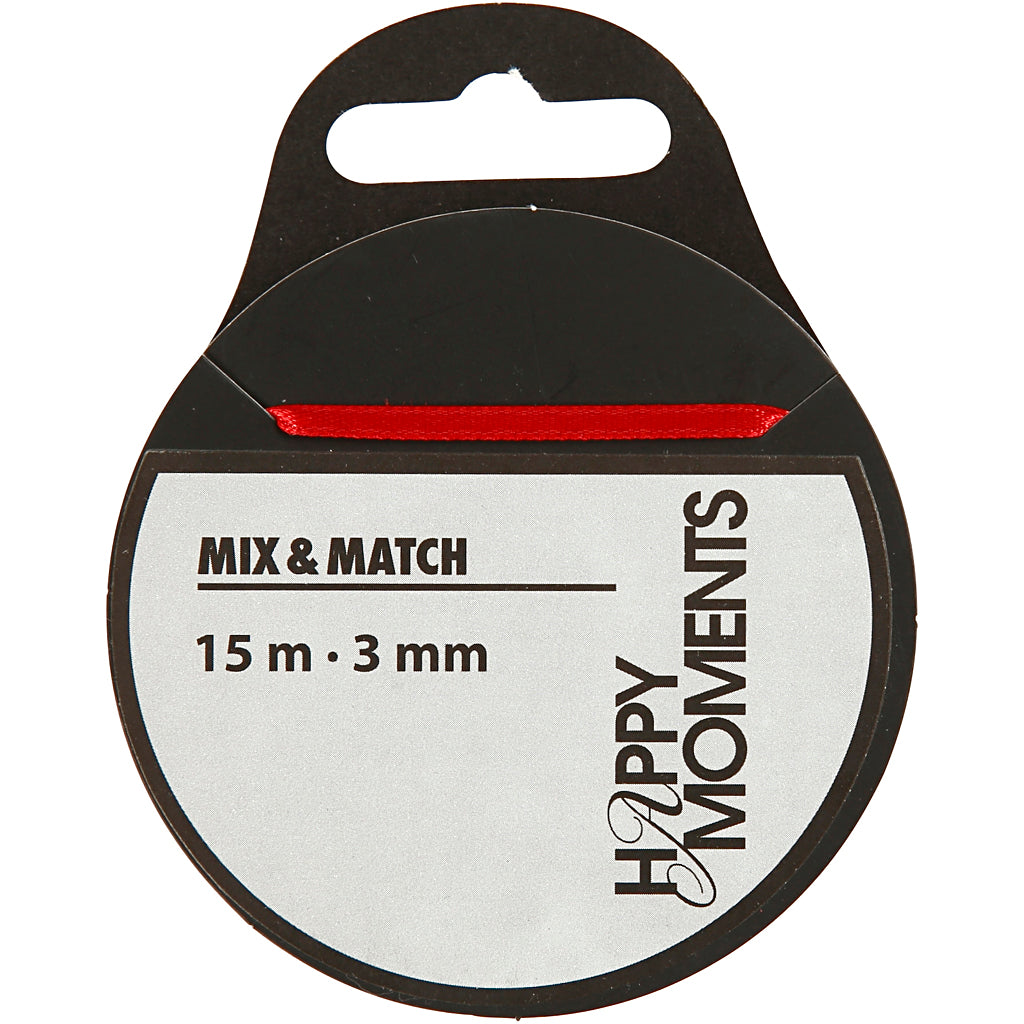 Creativ Company satin ribbon red, 15m