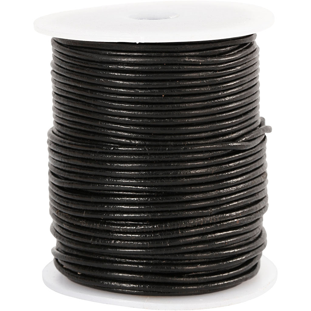Creativ company leather cord, thickness 2 mm, black, 50 m 1 roll
