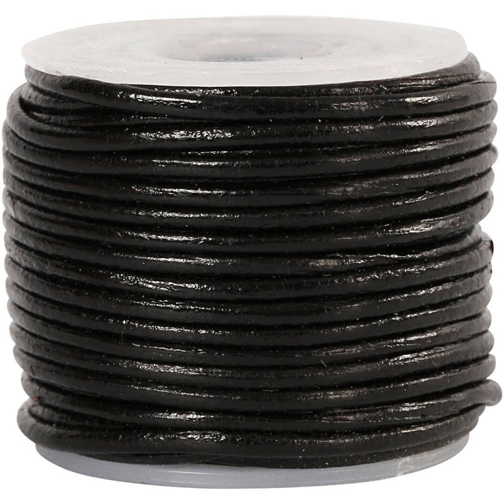 Creativ company leather cord, thickness 1 mm, black, 10 m 1 roll