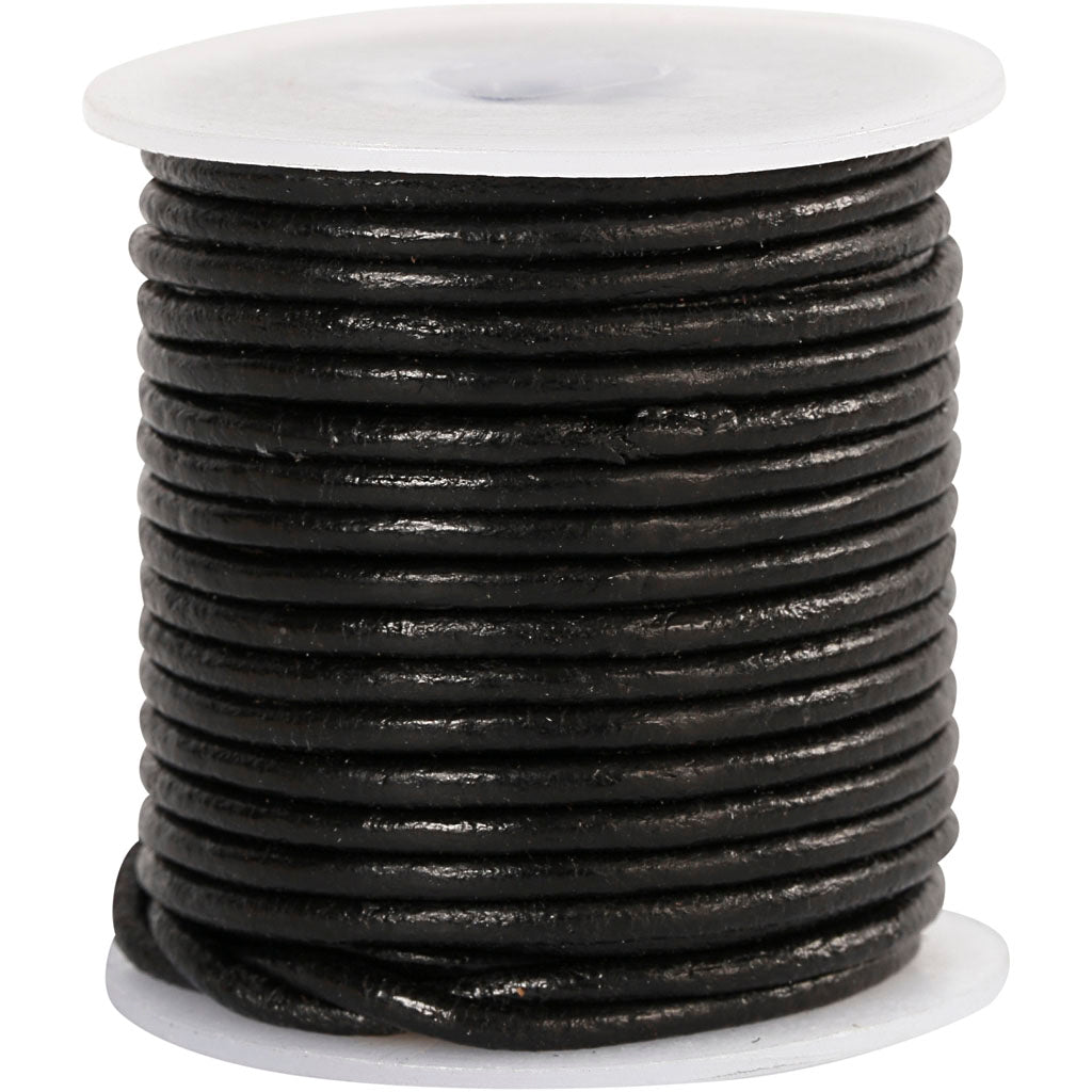 Creativ company leather cord, thickness 2 mm, black, 10 m 1 roll