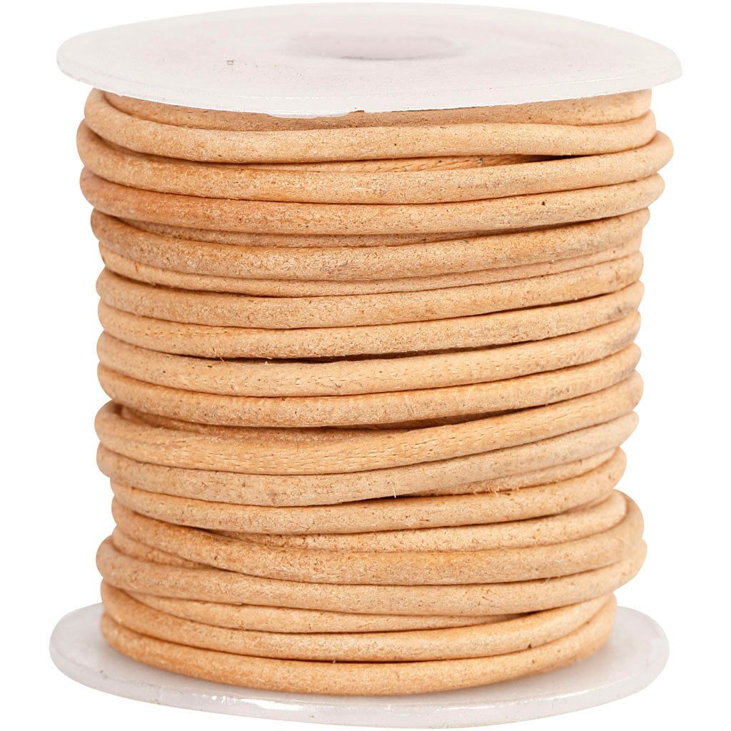 Creativ company leather cord, thickness 2 mm, beige, 10 m 1 roll