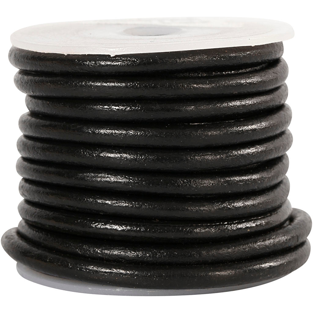 Creativ company leather cord, thickness 4 mm, black, 5 m 1 roll