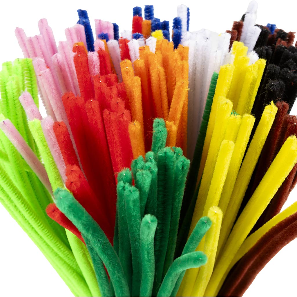 Creativ company chenille, l: 30 cm, thickness 6 mm, various colors, 200 div 1 box