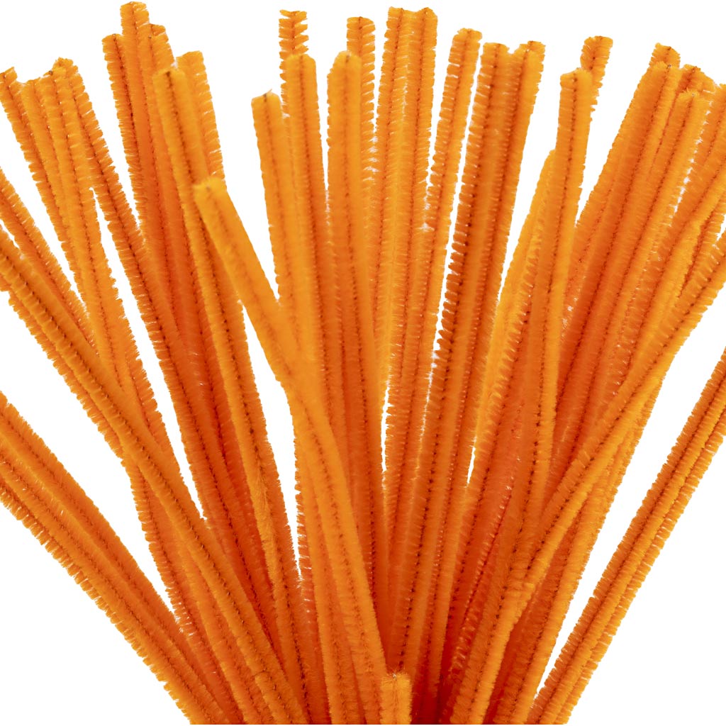 Creativ company chenille, l: 30 cm, thickness 6 mm, orange, 50 pieces 1 box