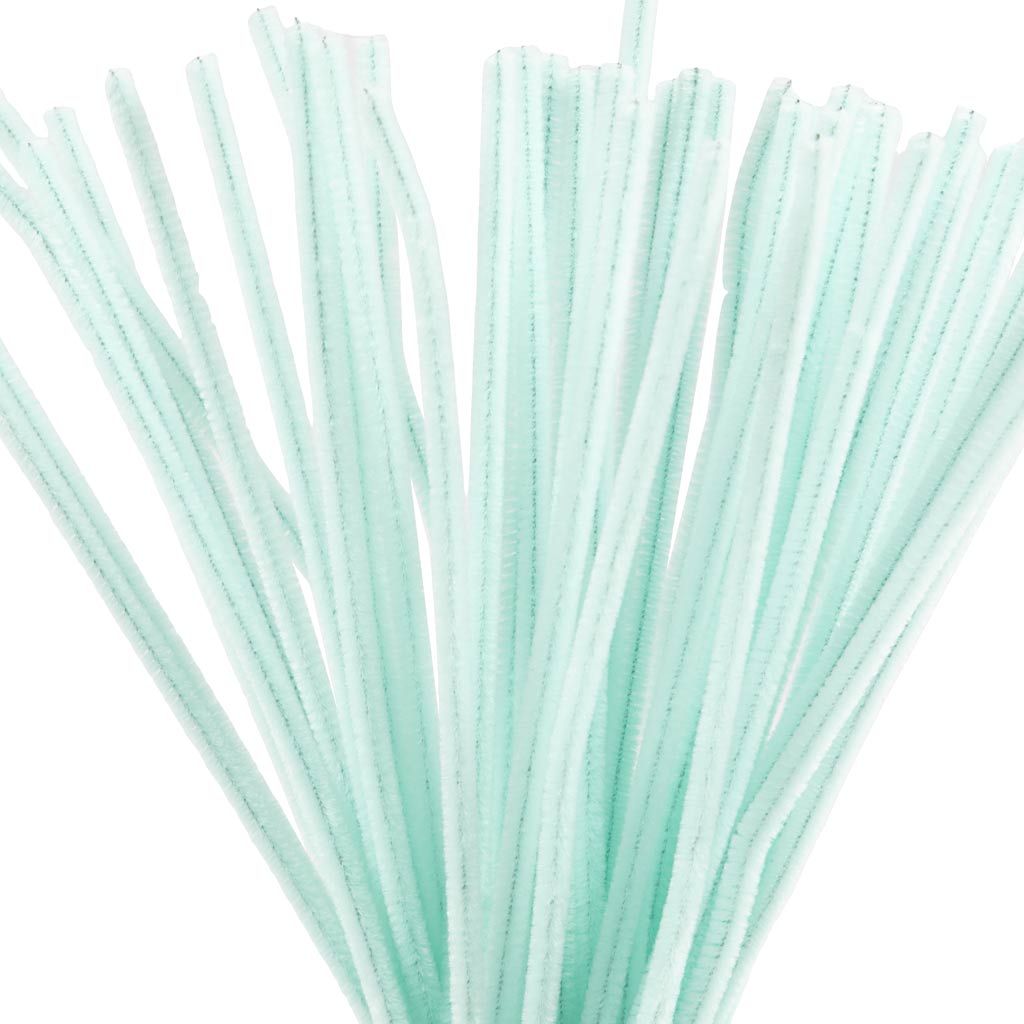 Creativ company chenille, l: 30 cm, dikte 6 mm, licht turquoise, 50 stuk 1 doos