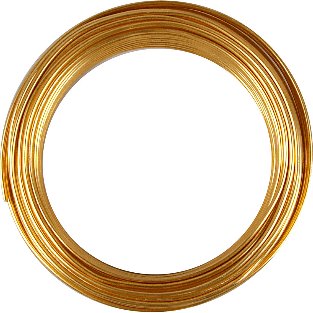 Creativ company aluminum wire, round, thickness 3 mm, gold, 29 m 1 roll