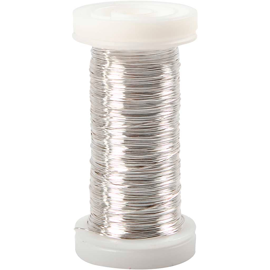 Creativ company silver-plated wire, thickness 0.3 mm, silver-plated, 50 g, 100 m 1 roll