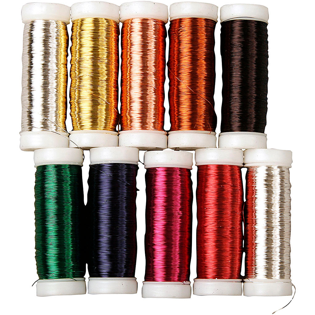 Creativ company metal wire, thickness 0.18 mm, approx. 10x125 m, 10x50 gr 1 box