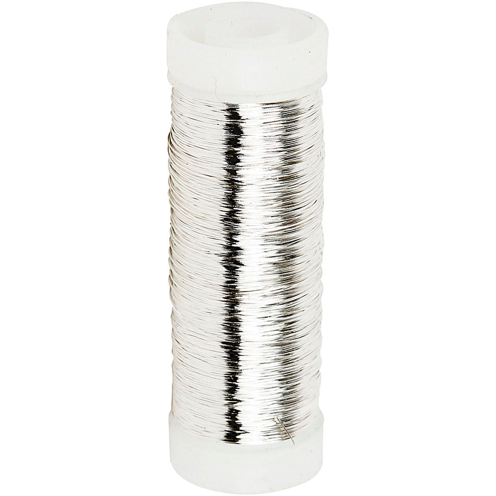 Creativ company silver-plated wire, thickness 0.2 mm, silver-plated, 50 g, 110 m 1 roll