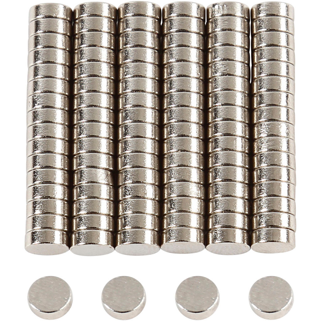 Creative company powerful magnets "ndfeb", d 5 mm, thickness 2 mm, 100 pieces 1 box