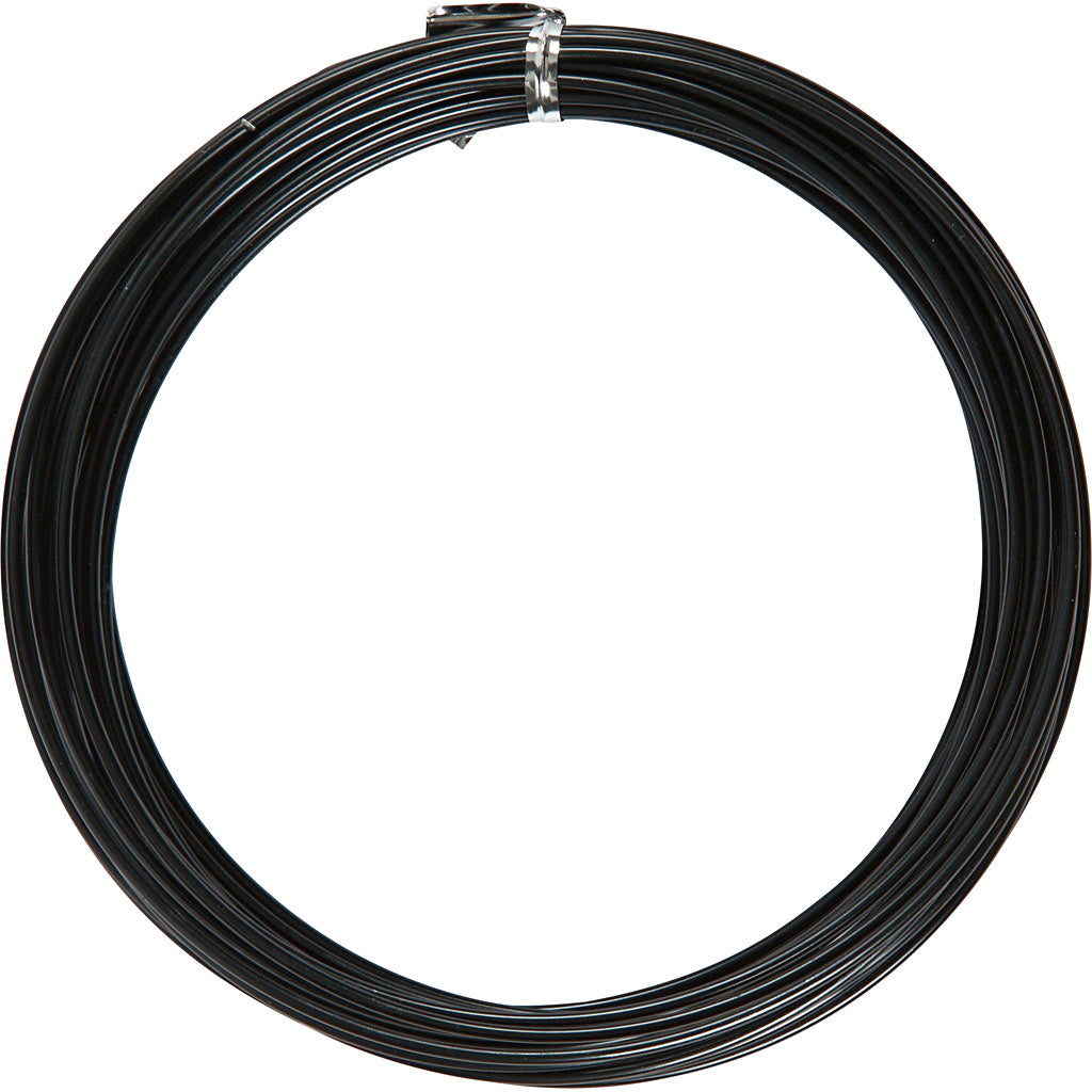 Fio de alumínio macio preto de 2 mm, 10 metros