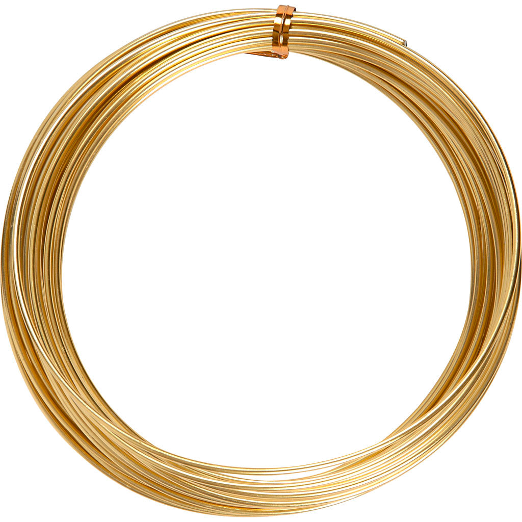 Creativ company alu draad, rond, dikte 2 mm, goud, 10 m 1 rol