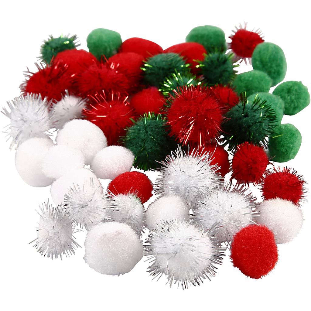 Creativ Company Pompoms Christmas, 48st.