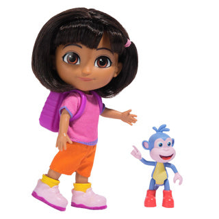 Dora Puppe 15 cm mit Rucksack und Stiefeln | 2 Stk