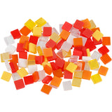 Creativ company mini mosaic, size 5x5 mm, thickness 2 mm, red orange harmony, 25 g 1 box