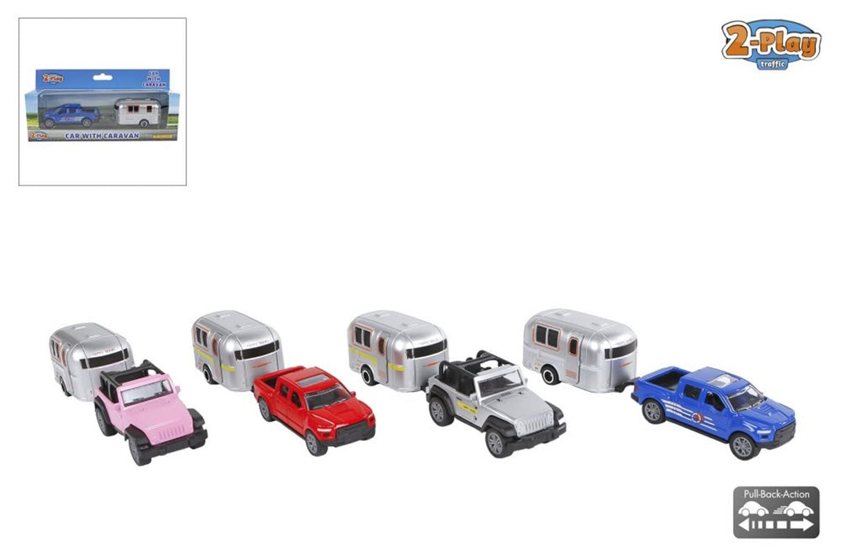 Cilgro 2-play car with caravan 17 cm long