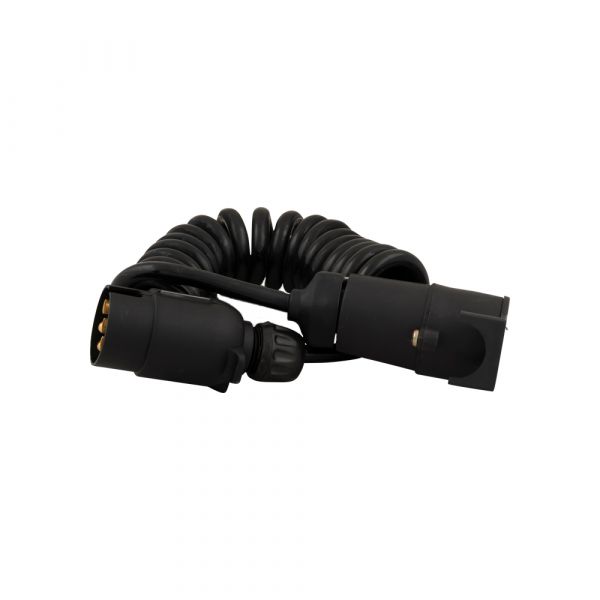 Spiral cable 7 pin. plug + 7 pin. power strip