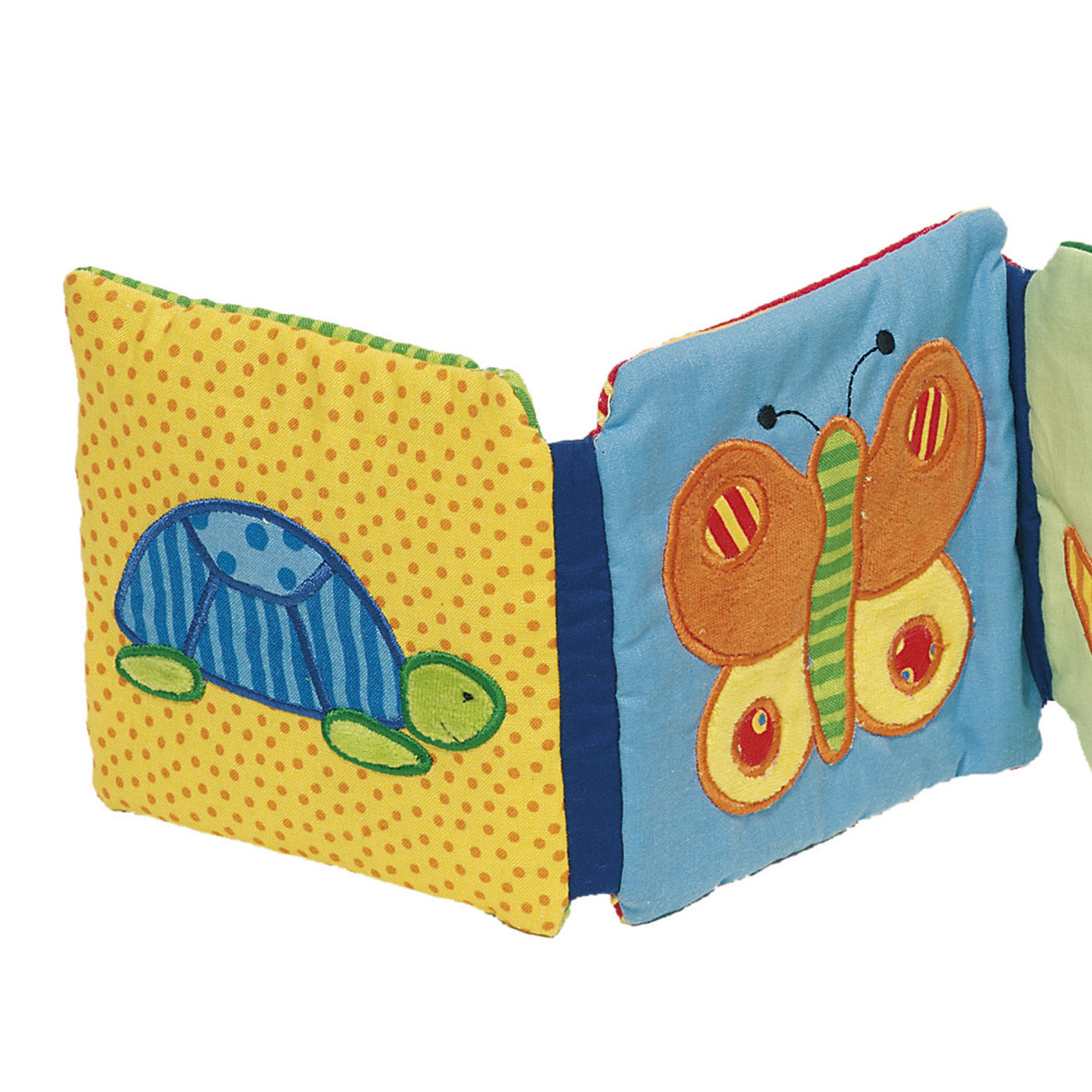 De Goki Stoff Booklet mat Rattel, knusprech Ueleg a Piep