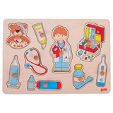 Goki wooden stud puzzle - at the doctor's