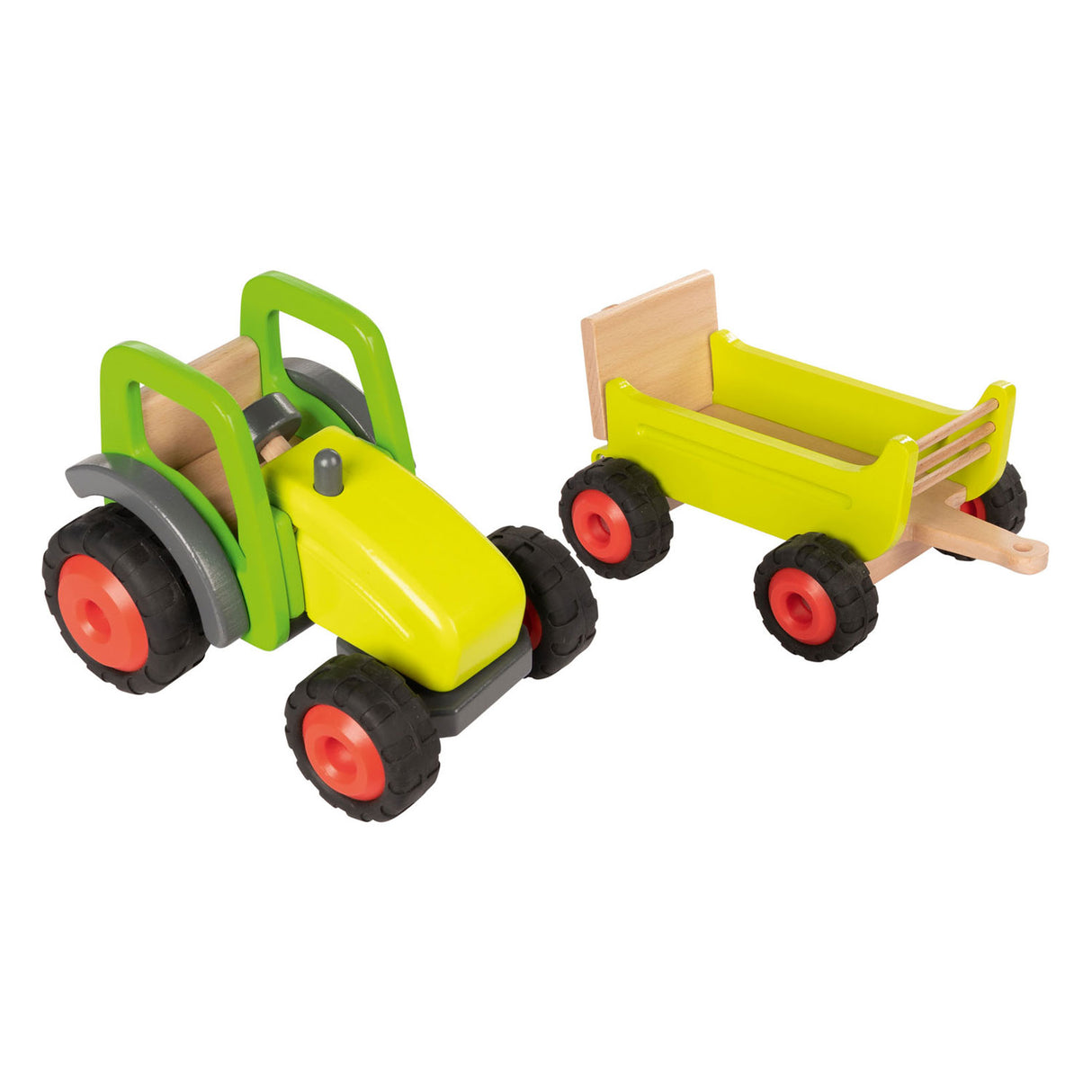 Goki dřevěný traktor s přívěsem