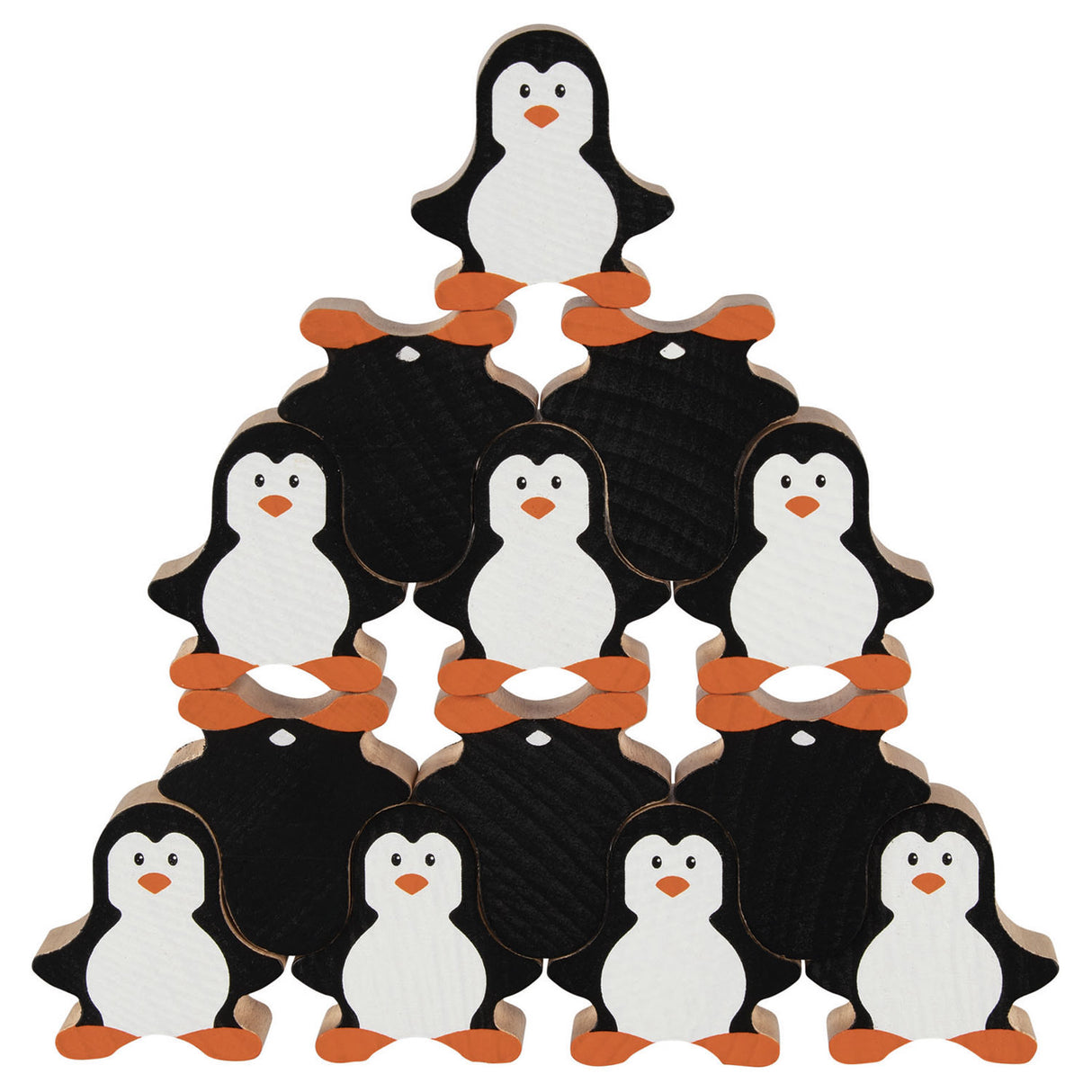Pinguim de empilhamento de madeira Goki