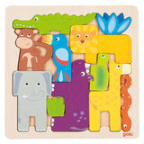 Goki drevené puzzle safari, 11ks.