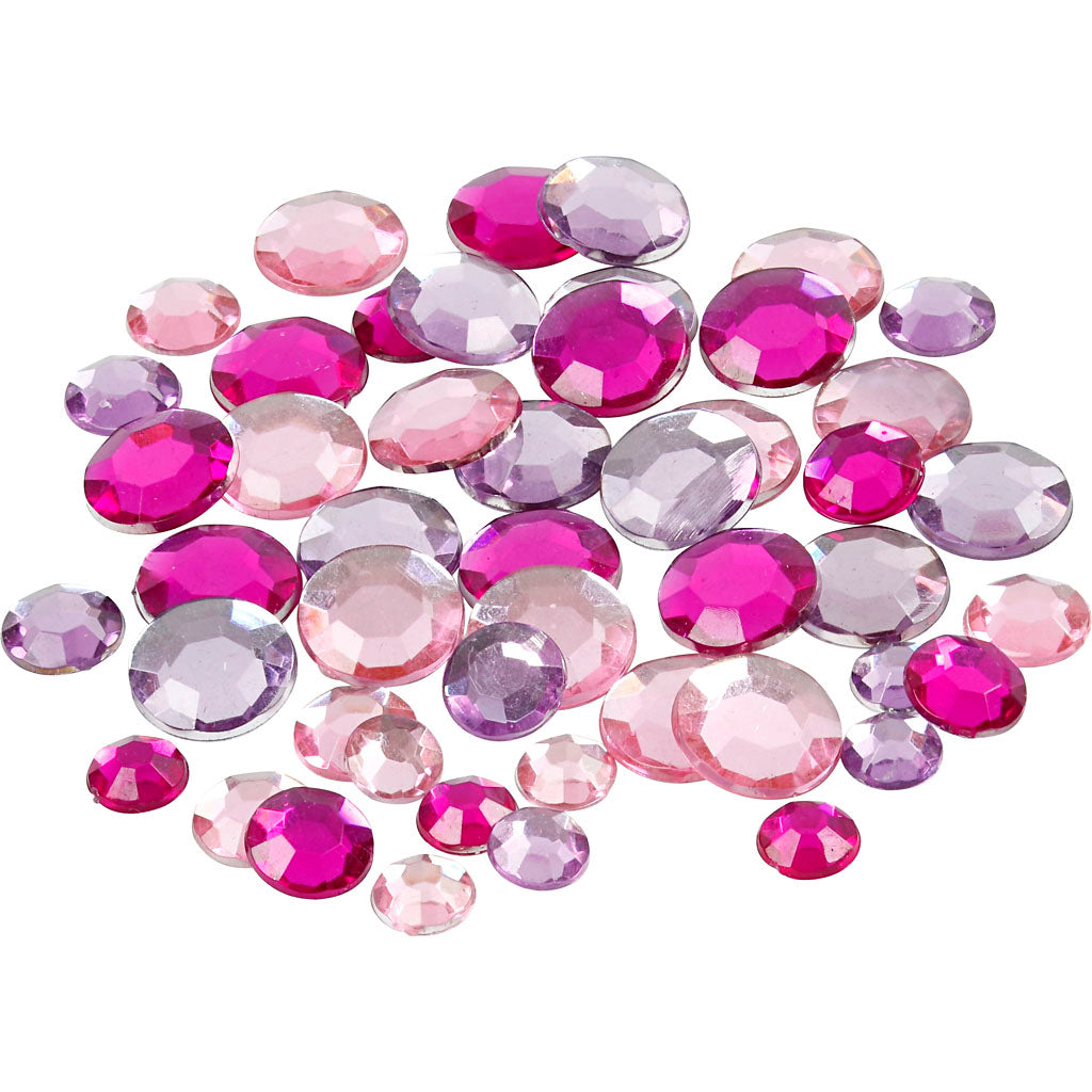 Creativ company strasstenen, rond, afm 6+9+12 mm, paars, 360 stuk 1 doos