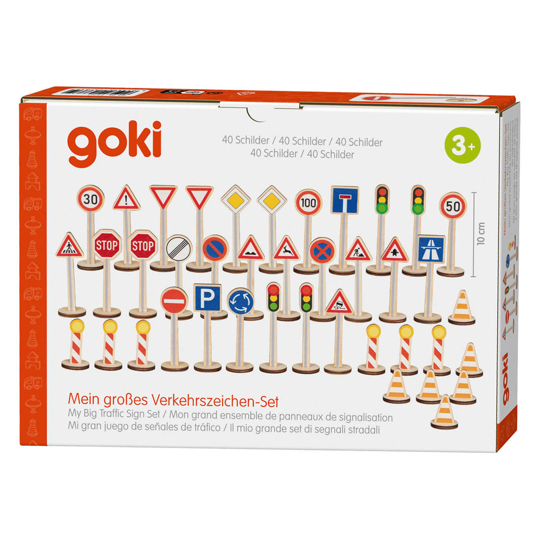 Goki puinen liikennemerkkisetti - 40 kpl.