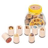 Goki wooden stamp set forest animals, 9 pcs.