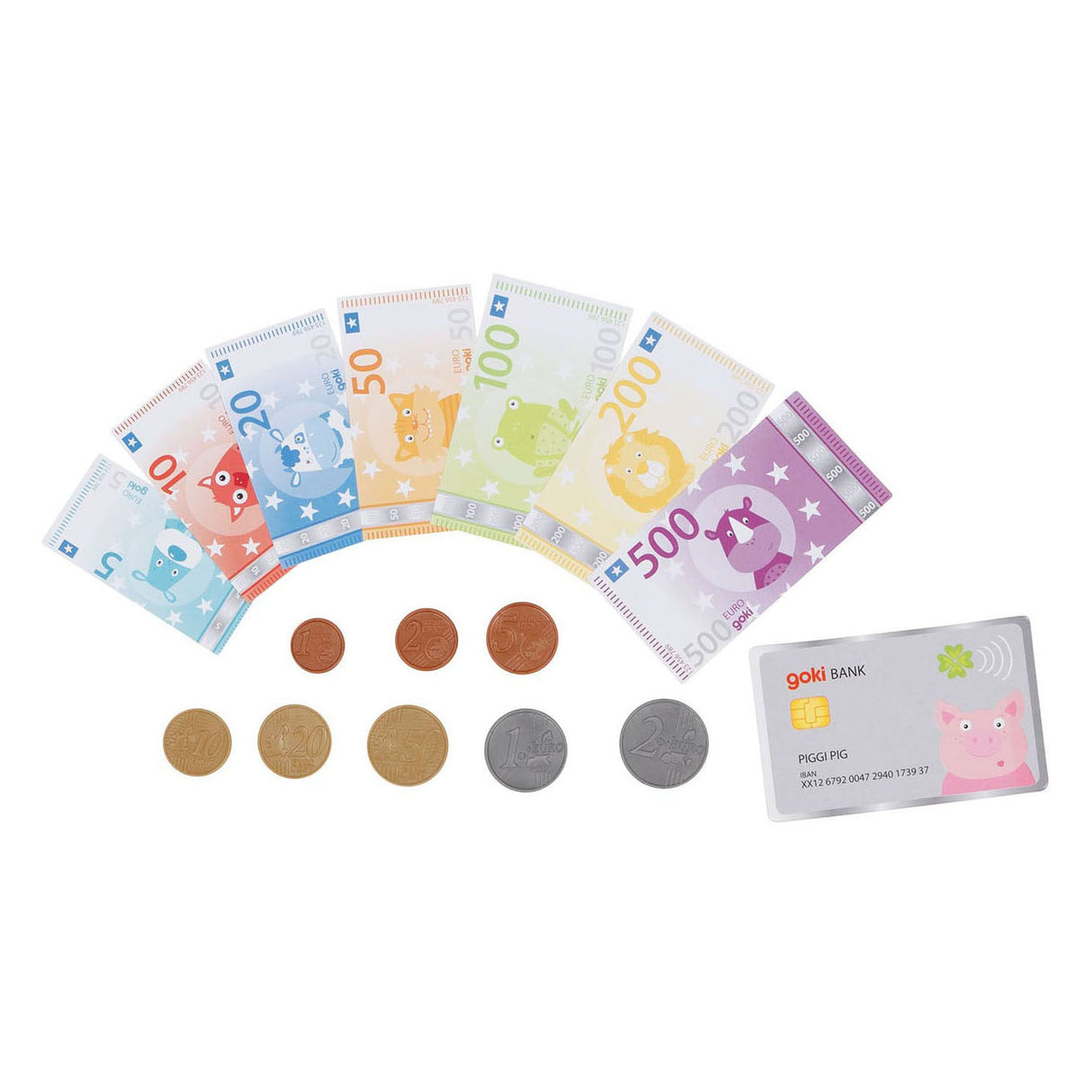 Goki toca animais de dinheiro com cartão de crédito e moedas, 117dlg.