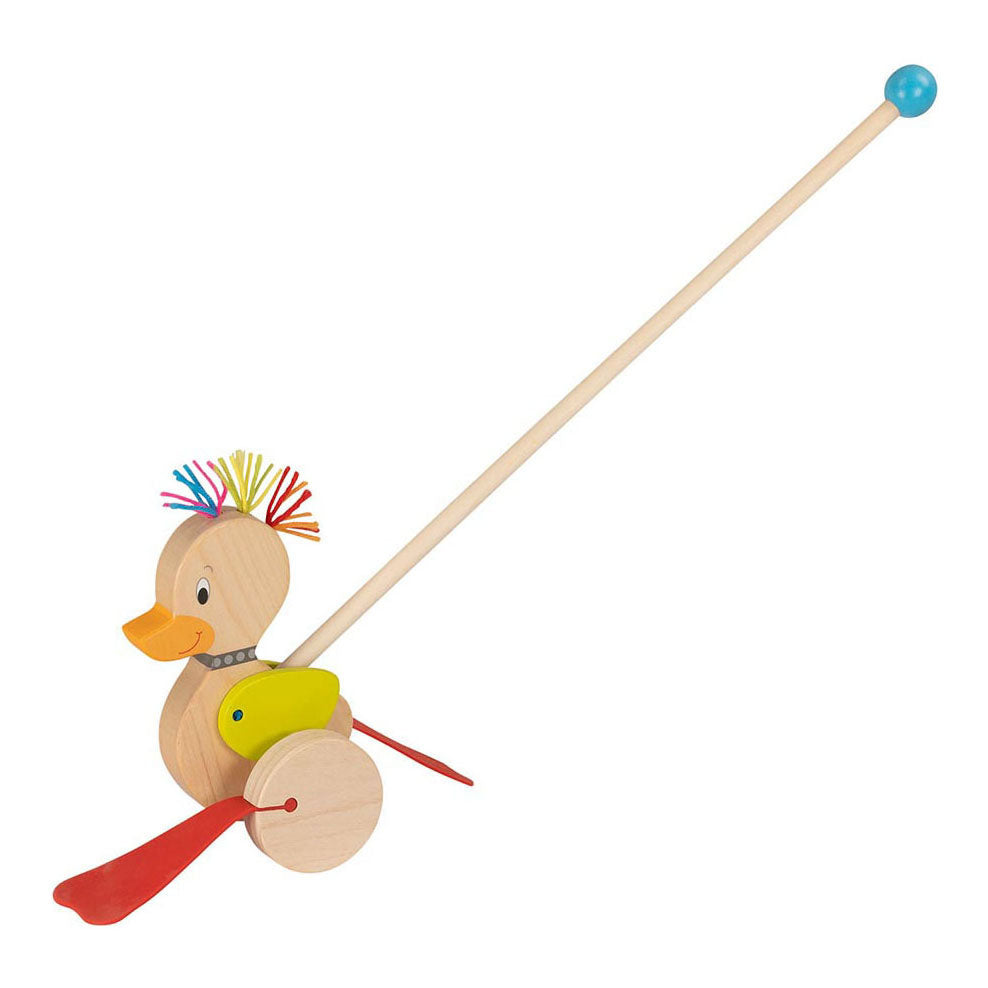 Goki wooden push figure duck