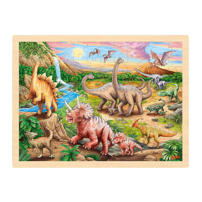 Goki lesena sestavljanka Puzzle Dinosaurus, 96st.