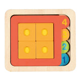 Goki drevené vrstvené puzzle tvary a čísla, 15 ks.