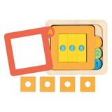 Goki drevené vrstvené puzzle tvary a čísla, 15 ks.