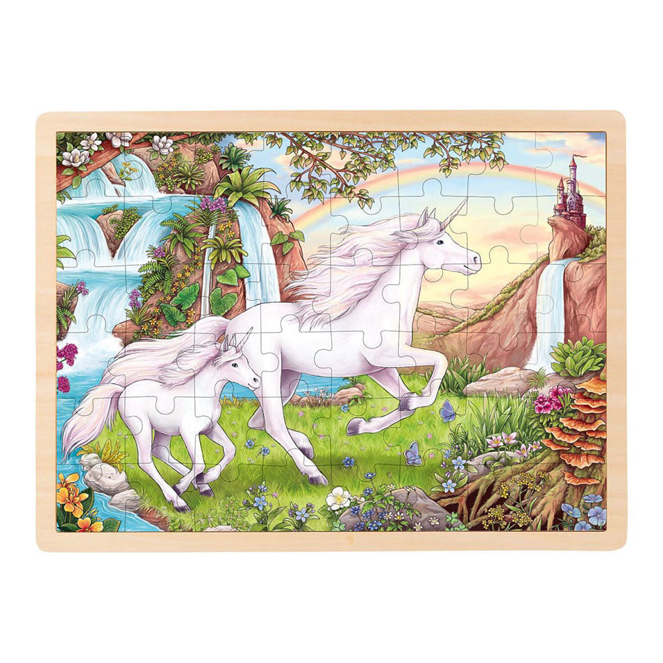 Goki lesena sestavljanka Uzle Unicorn, 48st.