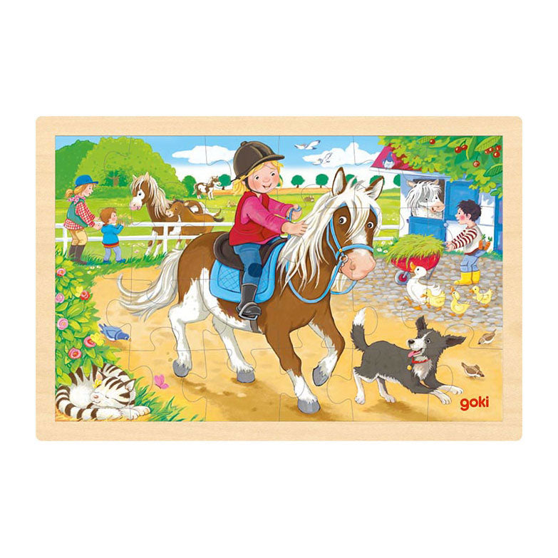 Goki Wooden Jigsaw Puzzle Pony Farm, 24 ..