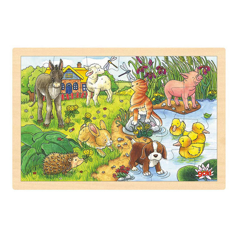 Goki Woods Jigsaw Puzzle Baby Animals, 24st.