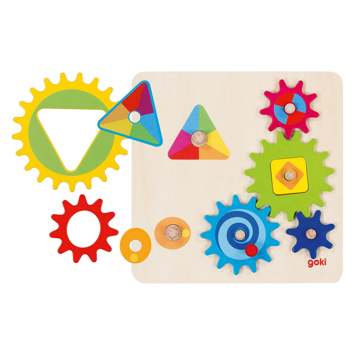 Goki wooden gearing puzzle, 10th.