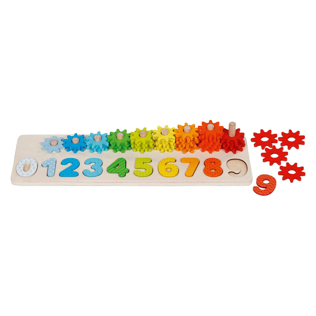 Goki Wooden Sortering Game Learning to Count with Gears, 55dlg.