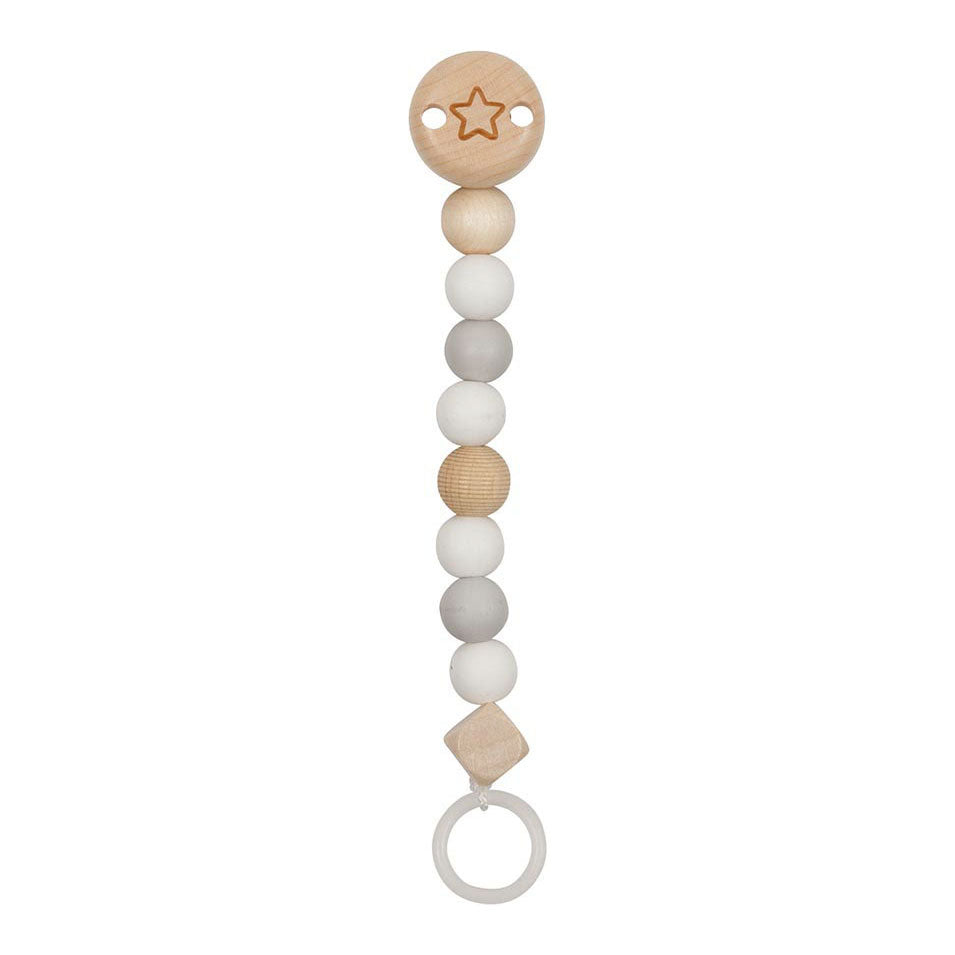 Goki wooden pacifier chain star blue