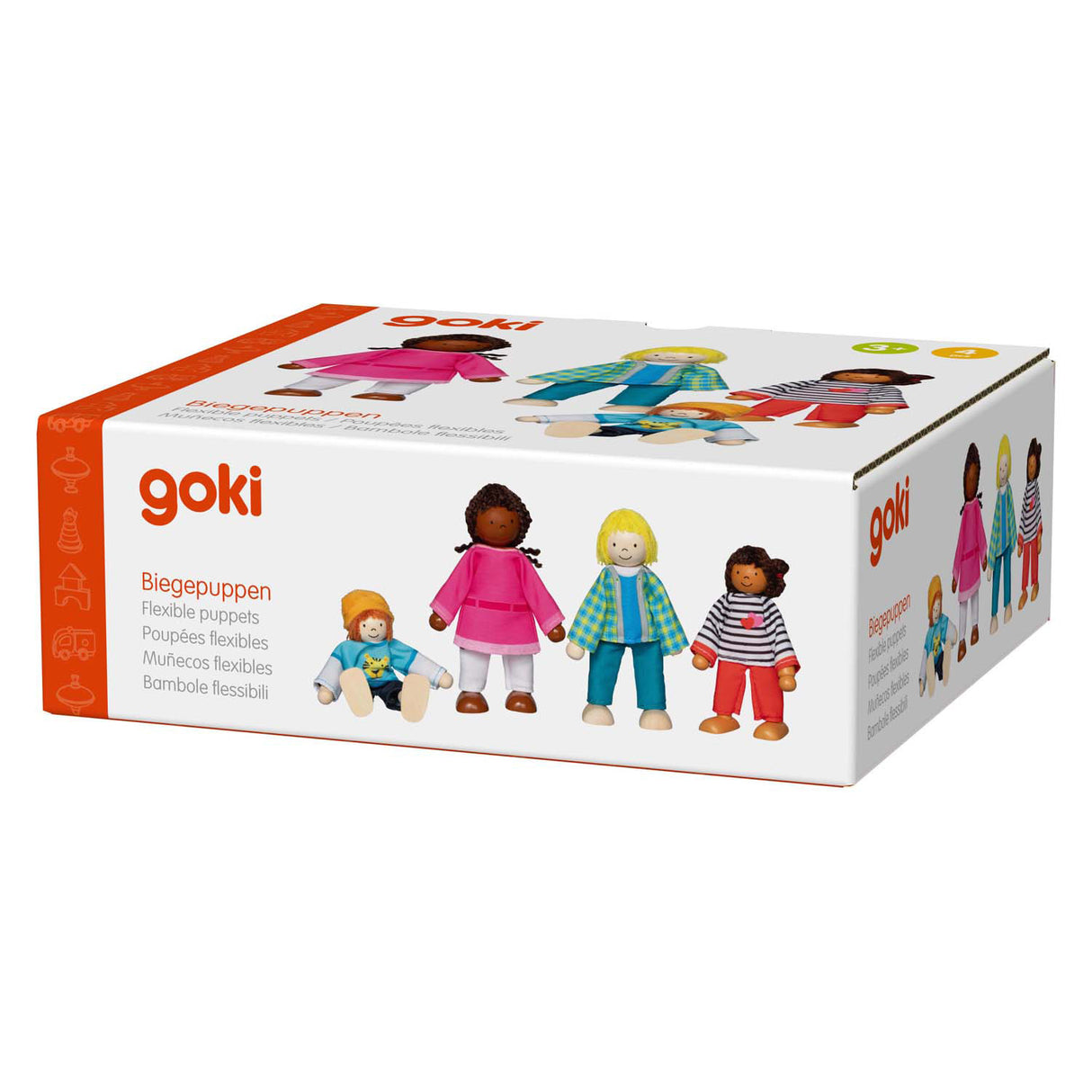 Goki Flexible Dolls Intercultural Family, 4st.