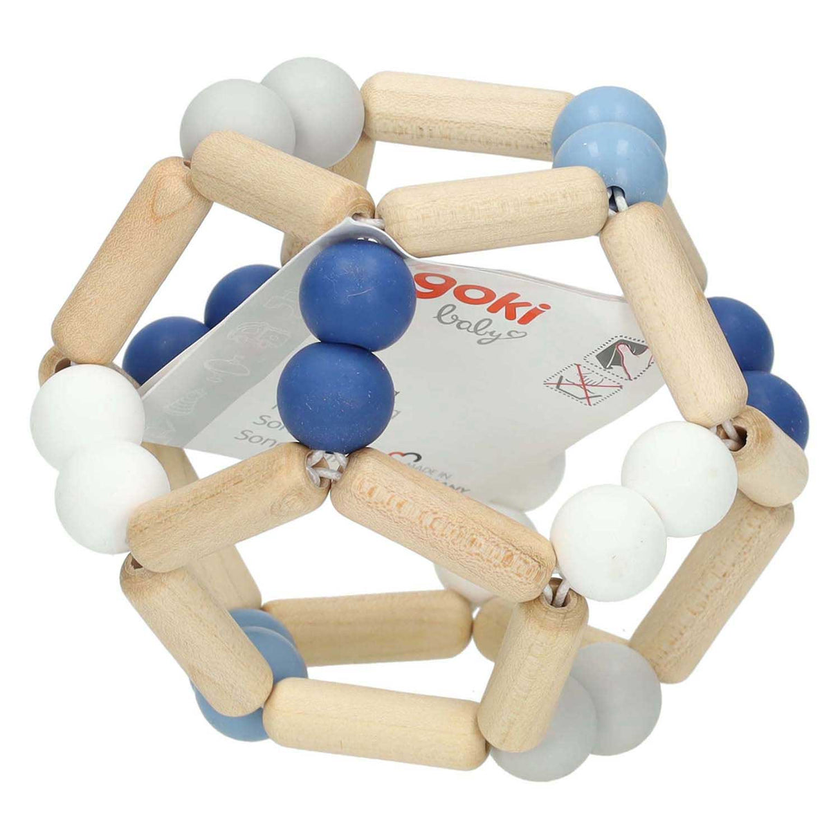 Goki Wooden Grippring Elastic Ball Blue