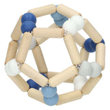 Goki wooden grab ring elastic ball blue