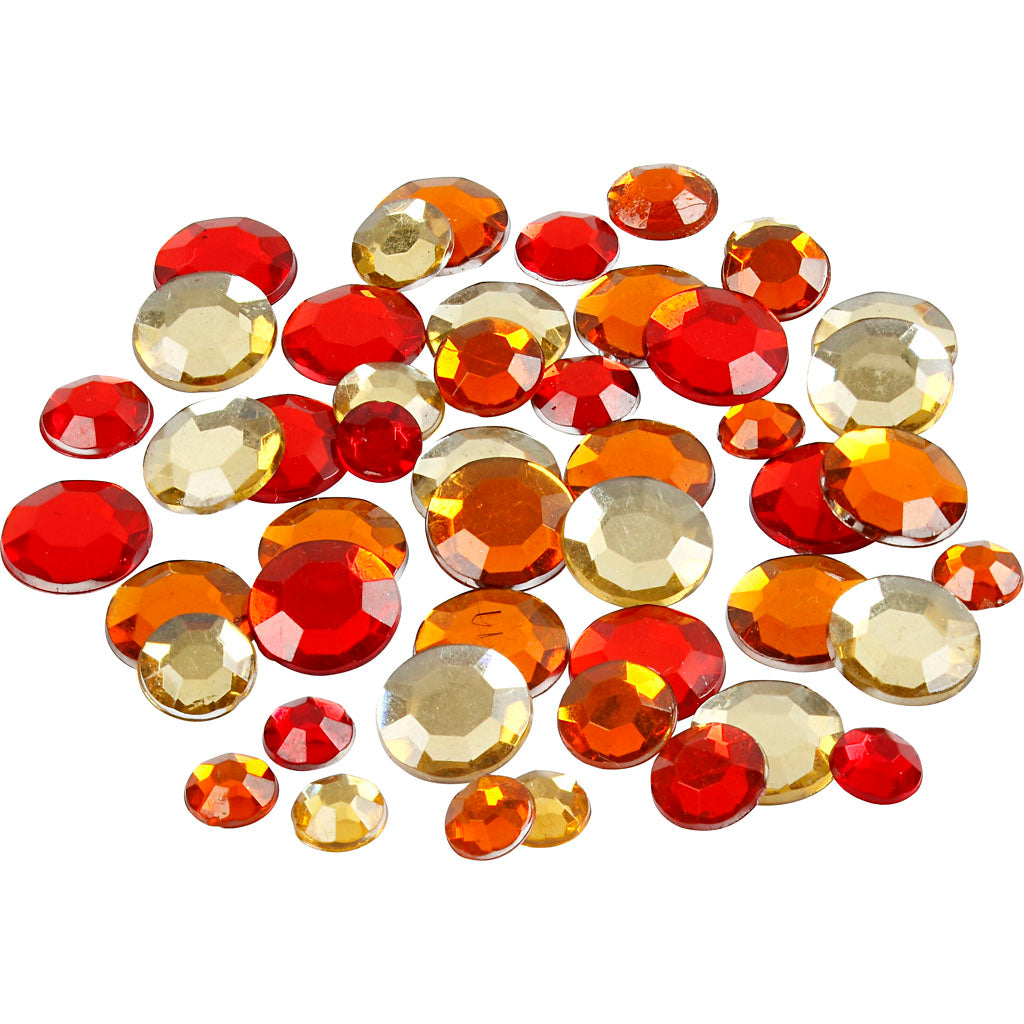 Creativ company rhinestones, round, size 6+9+12 mm, red harmony, 360 pieces 1 box