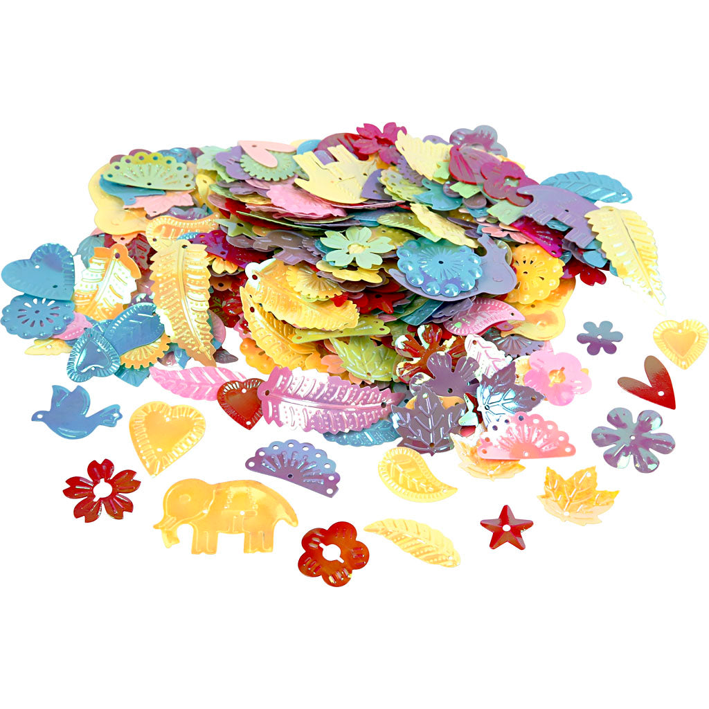 Creativ company pailletten, afm 15-45 mm, parelmoer kleuren, 30 gr 1 doos